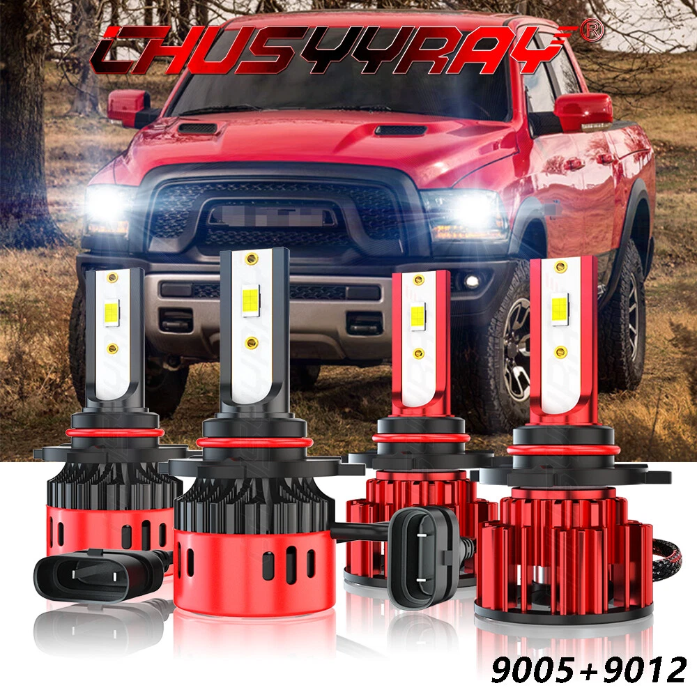 For Ram 1500 2013 2014 2015 w/Projector LED Bulbs Combo Headlights 9005+9012