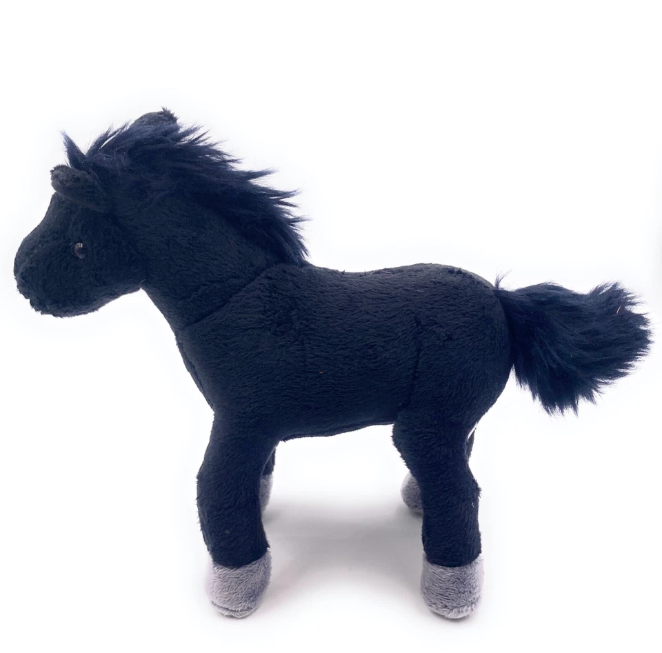 Plüschtier Kuscheltier Stoff Tier Pferd schwarz stehend 25 cm - Bild 3 von 4