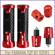 Red - For YAMAHA YZF R1 YZFR1 Motorcycle Handlebar Grips Bar End Cap Tire Valve