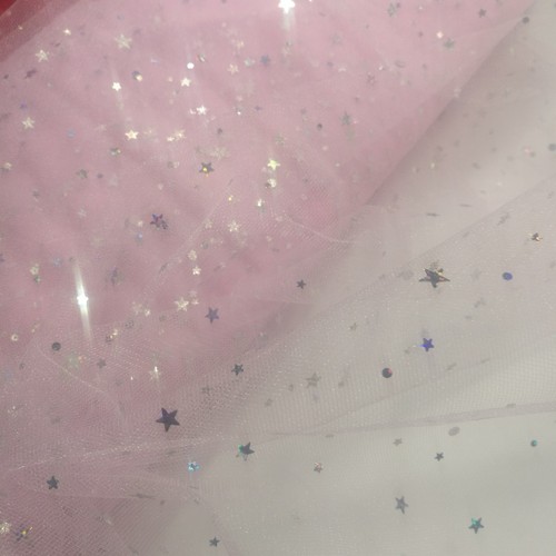 Sparkly Hologram Star Sequins 6" or 54" Inch Wide Shimmer Tulle Roll - Picture 21 of 36