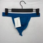 Todd Sanfield Thong Men's Small Blue Teal Essential Solid Minimal Underwear NEW