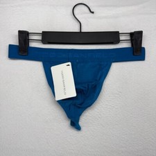 Todd Sanfield Thong Men's Small Blue Teal Essential Solid Minimal Underwear NEW