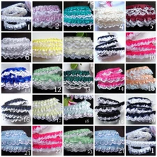 Satin Ruffle Lace Trim 3/4 inch wide  price per  yard/select color