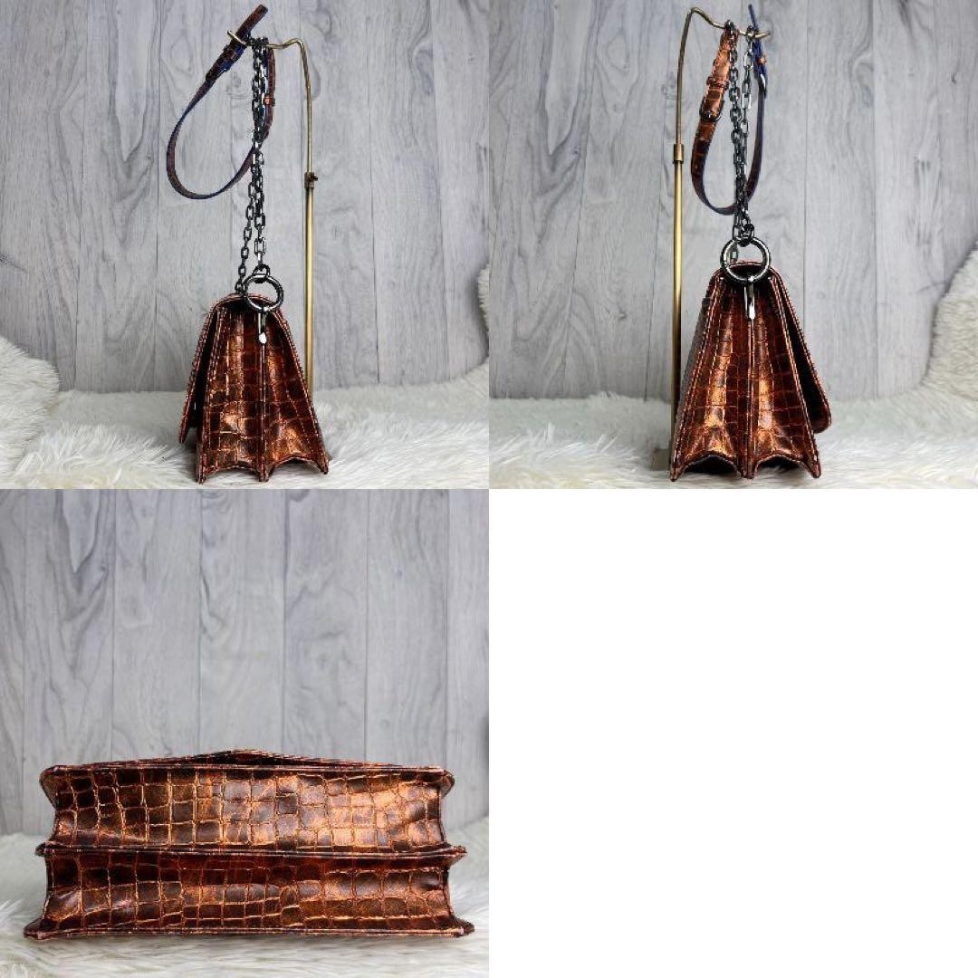 Vivienne Westwood Shoulder Bag Leather Chain Women's Embossed
