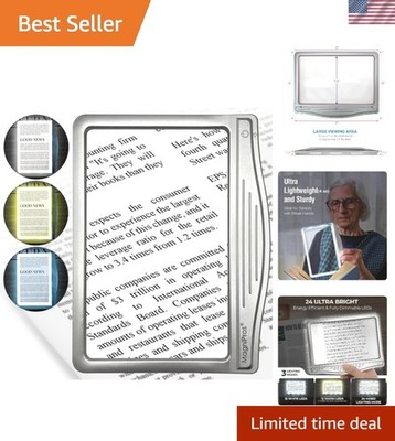 Patented 3X LED Page Magnifier with Anti-Glare Lens for Enhanced Reading Comfort