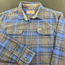 Orvis Classic Collection Mens XL Heavy Flannel Shirt Jacket Pockets Plaid Thick