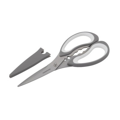 All Purpose Scissors with Blade Cover Soft Grip Handles Blades Gray