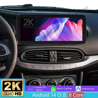 12.3'' 2K Für Fiat Tipo Egea 2015-2021 Android14 Autoradio CarPlay GPS Navi 4+64G