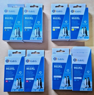 G&G Premium Druckerpatrone kompatibel zu HP 953XL 953 XL - 2x SET = 8 Patonen