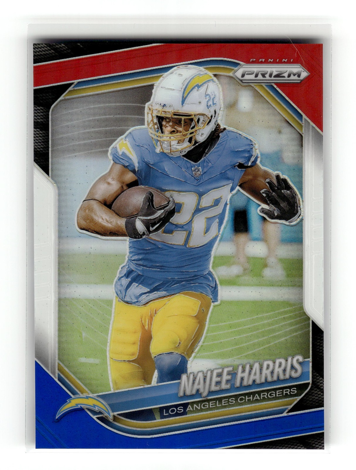 Najee Harris 2025 Panini Prizm #32 Los Angeles Chargers Red White and Blue