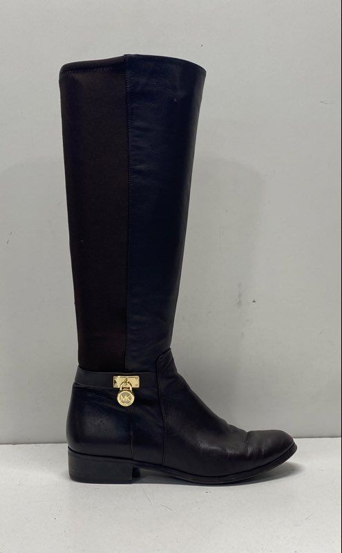 Michael Kors Black Solid Knee High Boot Women 7.5 - image 3