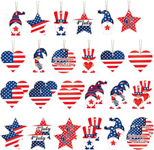 24 Pcs 4Th of July Ornaments Memorial Day Decorations Patriotic Independence Day