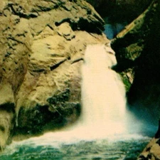 Vintage Card Chrome Kings Canyon National Park Cedar Grove Camp California CA