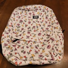 Vans Old Skool Floral White Backpack Flowers Laptop School Bag