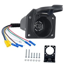 7 Pin RV Trailer Light Connector Socket 7 Wire Electrical Trailer Adapter 7 PIN