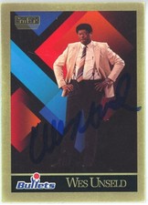 WES UNSELD Signed 1990-91 SKYBOX Card #327 Autograph Auto HOF
