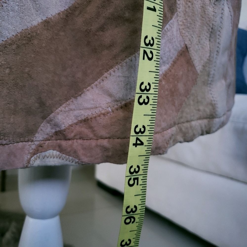 Leather Patchwork Shearling Lined Oversized Butto… - image 11