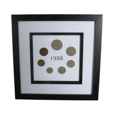 1958 Luxury Framed Coin Year Set of Great Britain