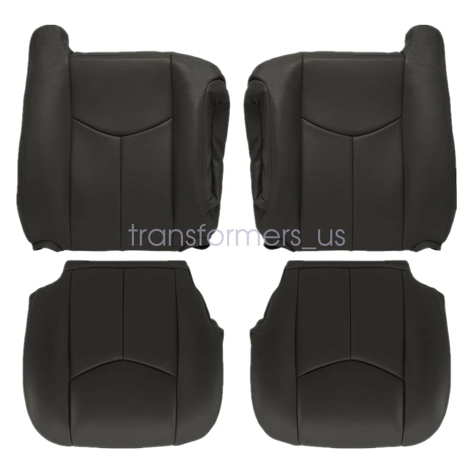 Cubierta de asiento de cuero gris oscuro para Chevy Silverado 1500 2500 2003 2004 2005 2006 Foto 3 de 4