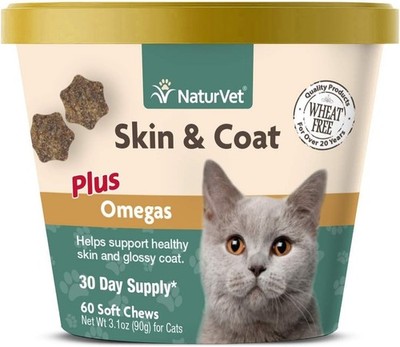 NaturVet   Skin & Coat Plus Omegas for Cats   60 Soft Chews