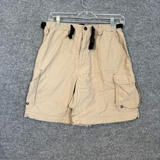 REI Cargo Shorts Mens Medium Tan Outdoor Belted Hiking Camping Utility Gorpcore