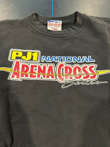 Vintage 90s PJ1 Arena Super Cross sweatshirt Murina tag XL Black Fader Long - Picture 5 of 8