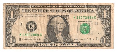 1988A USA 1 $ Federal Reserve Note K District Circulated