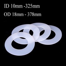 White Silicone High Temp Flat Ring Rubber Washer Seal Gaskets 3mm Thick