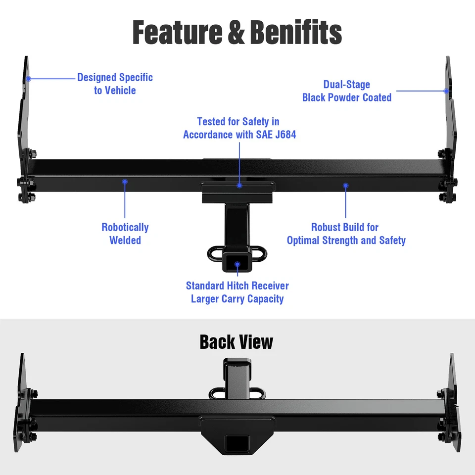 Receptor de enganche de remolque de 2 pulgadas para Volkswagen Tiguan 2018-2024 Foto 2 de 4