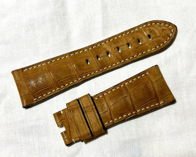 Officine Panerai Uhrenarmband Band Alligatorleder 26 x 22 mm Havanna Braun NEU