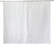 YISURE White Textured Short Shower Curtain, Small Bathroom Tub Curtain, Waterpr