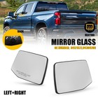 2X Heated Mirror Glass Fit 2019-2023 Silverado 1500 Sierra 1500 Driver Passenger