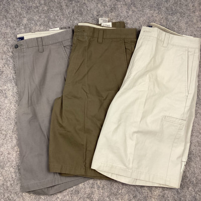 Bundle of 3 Dockers Side Pocket Shorts 360096 Flat Front Relaxed Fit Size 34 457