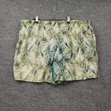 VINTAGE Speedo Swim Trunk Shorts Mens L Large Green Lined Drawstring Floral