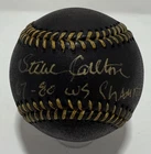 STEVE CARLTON Signed Official Black MLB Baseball w/ "67-80 WS Champs" AUTO - BAS