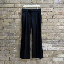 DOLCE & GABBANA Women’s Velvet Striped Satin Bootcut Trousers Black Sz UK12 W30