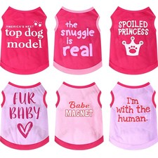6 Pack Chihuahua Dog T Shirt Girl Dog Puppy Clothes Breathable Outfit Pet Cos...