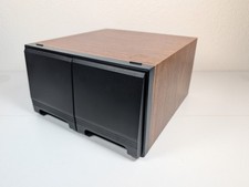 Vtg 2 Drawer 40 CD Disc Storage Rack Holder Case Faux Wood Grain