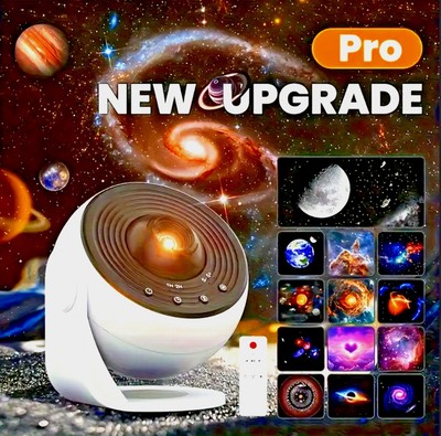 NEU PRO + MUSIK + FERNBEDIENUNG -4K HD Planetarium Galaxie Himmel Projektor Bett Nachtlicht