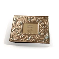 Godinger Silver Plated 4"x6" Baroque Photo Album Holds 100 Photos Floral Memory