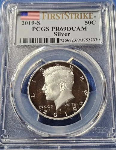 A 2019-S Silver Kennedy Half PR69DCAM PCGS Proof 69 Deep Cameo