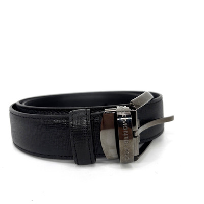 MONTBLANC Leather Belt Men's Medium Black 10FAP Measurement in Description