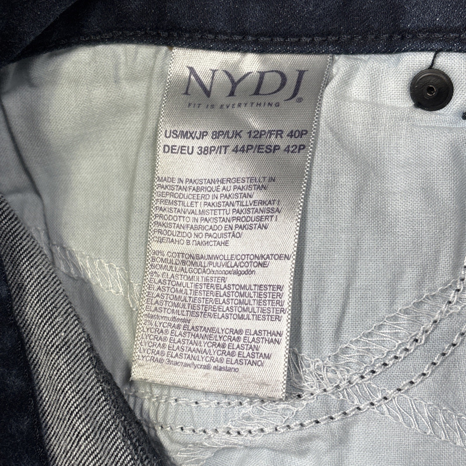 NYDJ Marilyn Straight Dark Wash Jeans Size 8 P Fits 31 X 29 Lift Tuck - View 6