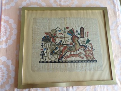 Biete gerahmtes ägyptisches Bild auf Papyrus,  ca. 48x54cm, sehrgut erhalten