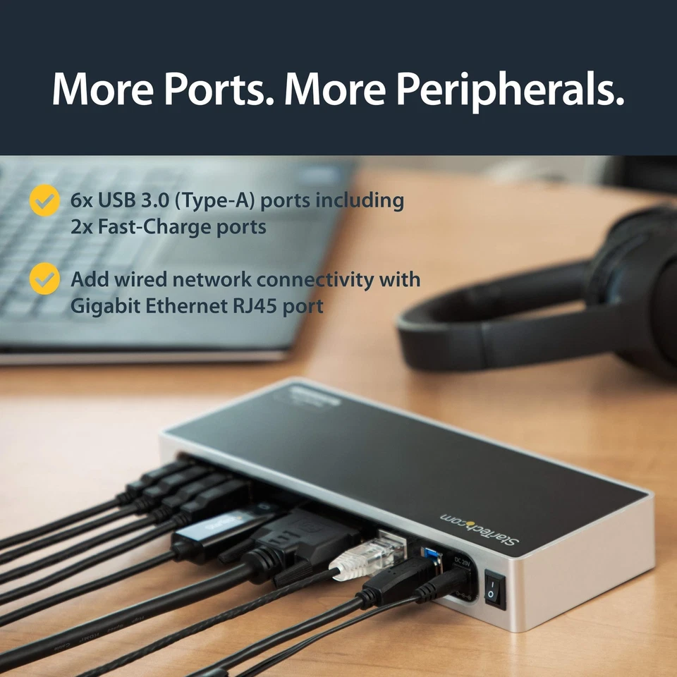 StarTech ESTACIÓN DE ACOPLAMIENTO DOBLE MONITOR HDMI Y DVI VGA USB 3.0 Foto 3 de 4