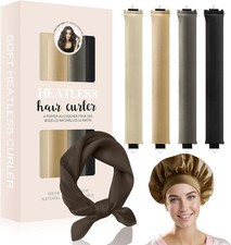 Heatless Hair Overnight Blowout Rods-6 Pcs No-Heat Hair Curler Set 4 Mixed Colo