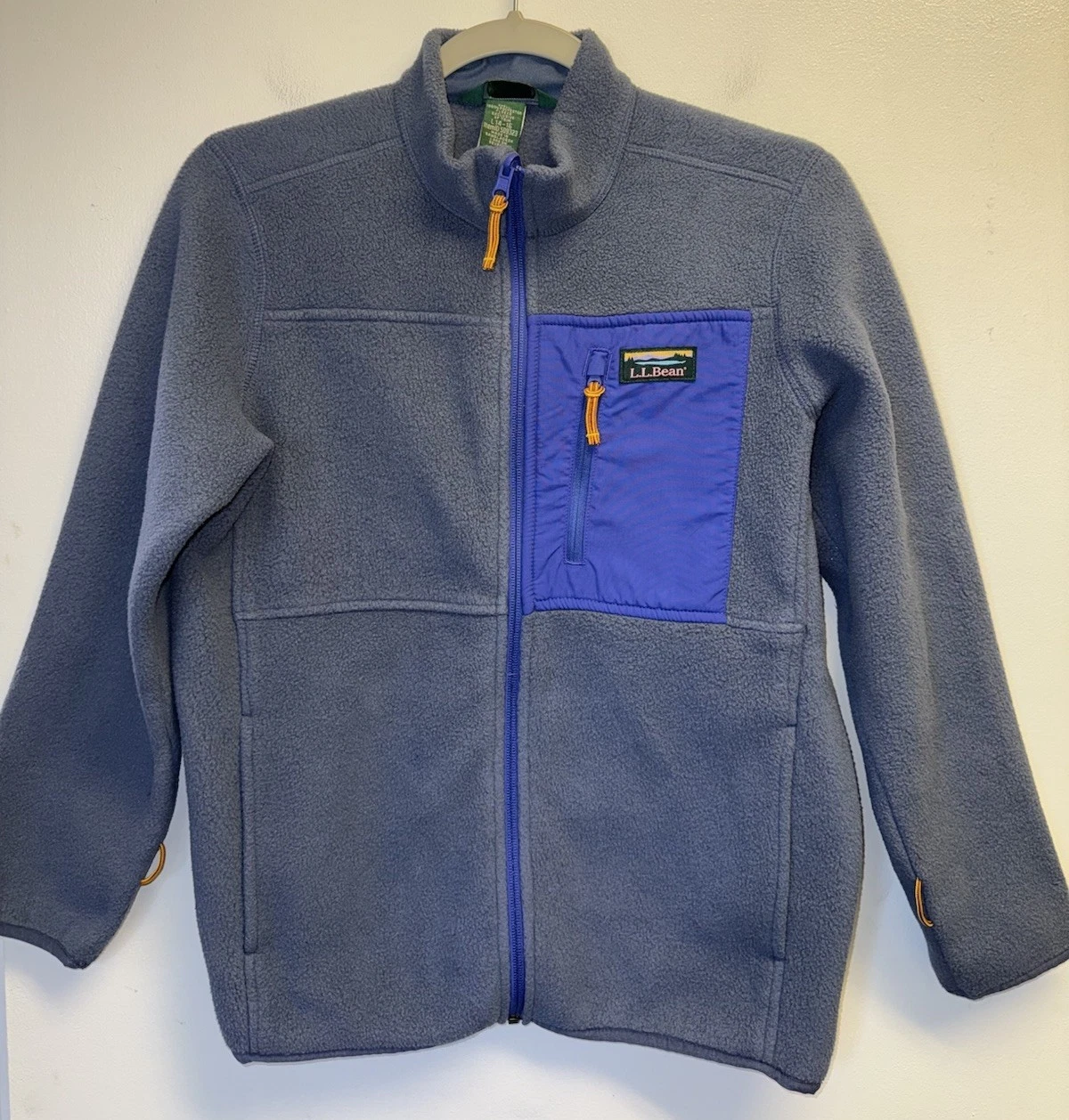 LL Bean Jacket Youth L 14/16 Blue Outdoors Coat Fleece Mountain Hiking Hiker