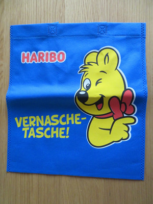 blaue Stofftasche, Werbung von Haribo, neu, da nie genutzt, ca. 33 cm x 30 cm