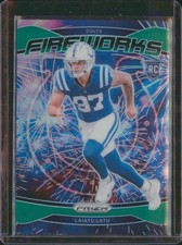 2024 Panini Prizm #17 Laiatu Latu Fireworks Green Prizm