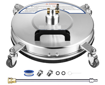 Limpiador 14'' 4500 PSI con 4 ruedas, conexión 1/4'', para patio y concreto. Nuevo